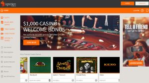 Homepage of Ignition Online Casino