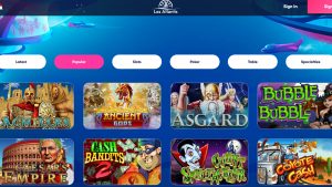 Las Atlantis Casino Game Menu