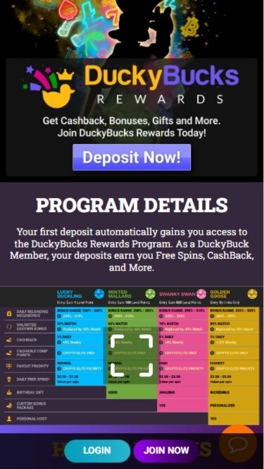 Screenshot of DuckyLuck video poker app