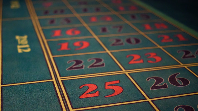 Numbered Betting Squares on a Roulette Table